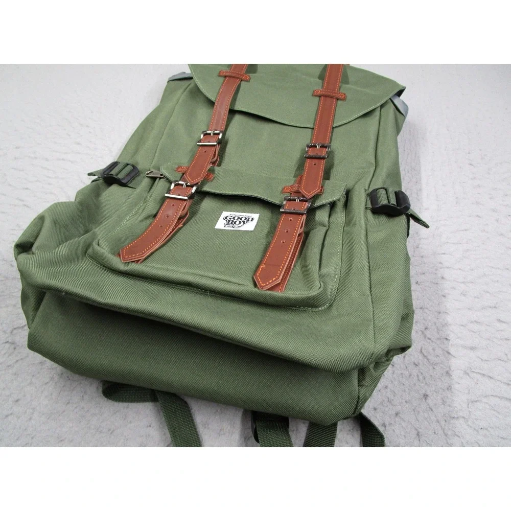 Good Boy Golf Backpack Olive Green Canvas Rucksack Laptop Sleeve Buckle Straps
